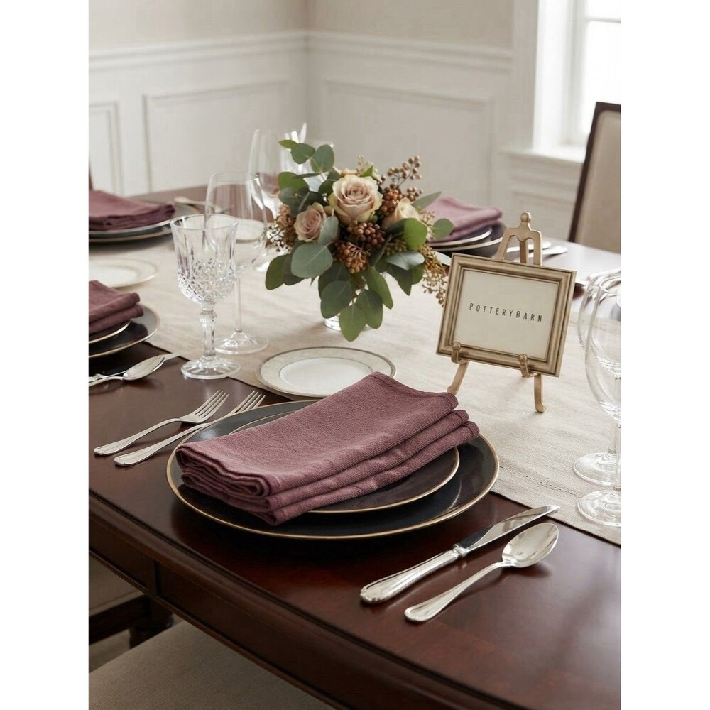 Pottery Barn Mason 20x20 Linen Napkins Set of 6 (light Purple)